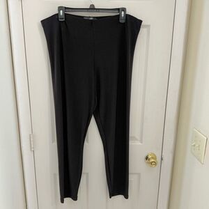 Sympli High Waisted Elastic Pull On Pants Dark Brown Size 18 Stretchy Straight